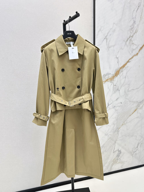 Dior Inspired Asymmetric Trench Coat, Elegant and Well - Proportioned