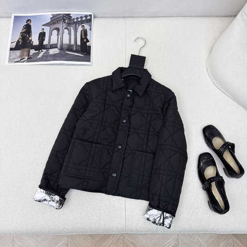 Dior Quilted Collared Jacket with Jungle Lining, Slimming