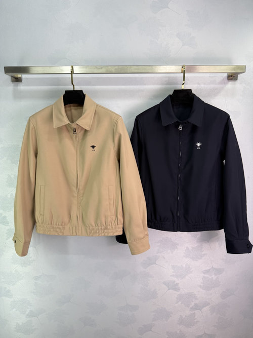 Dior Collar Jacket with Bee Embroidery, Suitable for All Occasions