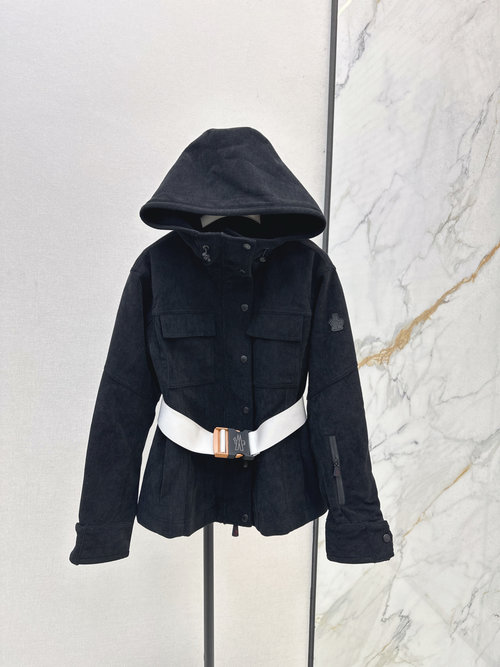 Moncler Stylish and Slimming Ski Series Corduroy Belted Windbreaker