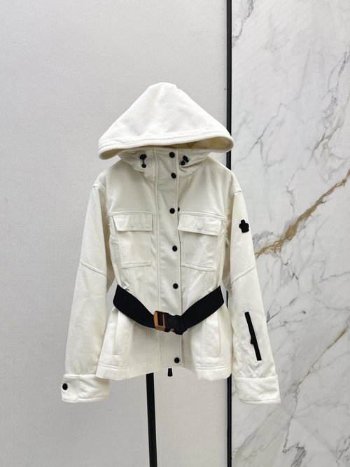 Moncler Stylish and Slimming Ski Series Corduroy Belted Windbreaker