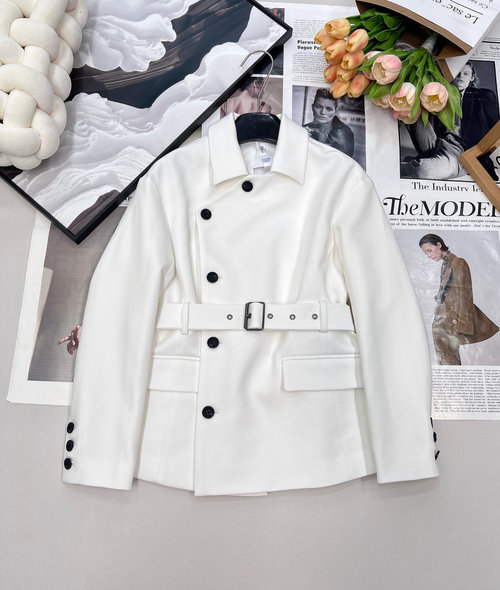 Dior High-End Belted Lapel Blazer, Stylish and Elegant