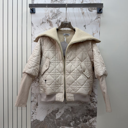 Dior Original Design Shearling-Lined Diamond Quilted Jacket in Windproof and Waterproof Fabric