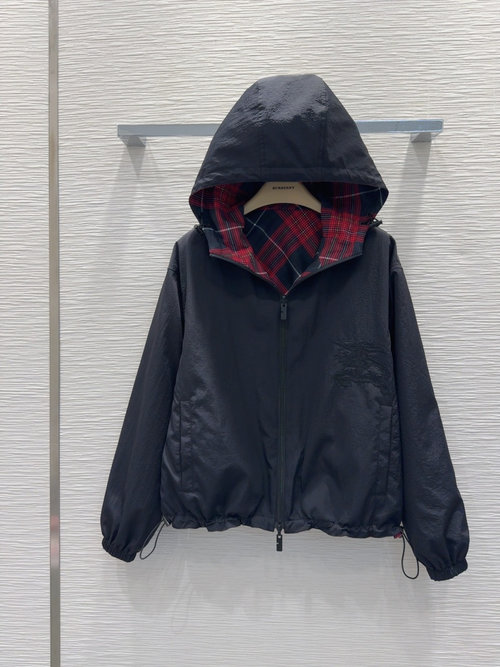 Burberry Classic Checked Coat with Windbreaker and Rider Suit Design, Reversible