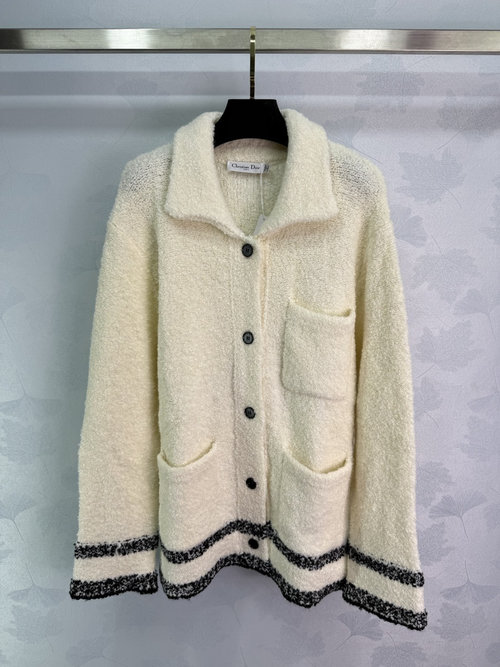 Dior Plush Open-Front Cardigan, Soft and Relaxed Style