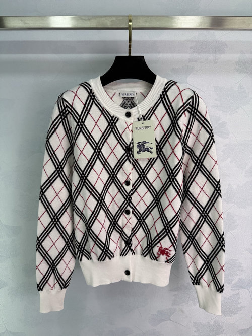 Burberry Early Autumn Checked Print Knit Cardigan - Comfortable and Versatile