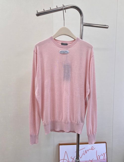 Dior New Label Letter Knitted Sweater with Rib Trim for a Comfortable and Refined Style