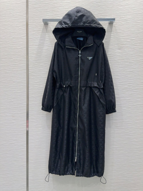 Prada Minimalist and Sporty Windbreaker with Adjustable Waist