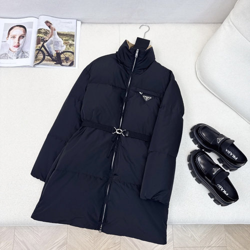 Prada Exclusive High-End Down Cotton Coat with Triangle Logo