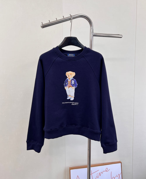 Polo Ralph Lauren Cute Bear Print Round-Neck Sweatshirt with High-Quality Fabric
