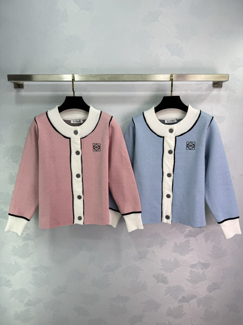 Loewe Contrast-Trimmed Knit Cardigan, Soft and Playful