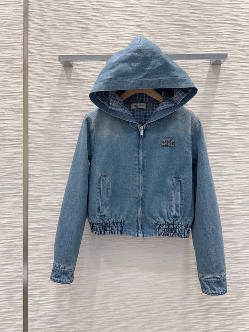 Miu Miu Contemporary Enzyme-washed Denim with Bespoke Fabric