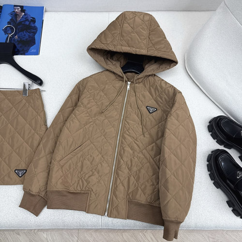 Prada Recycled Nylon Quilted Cotton Jacket, British Style