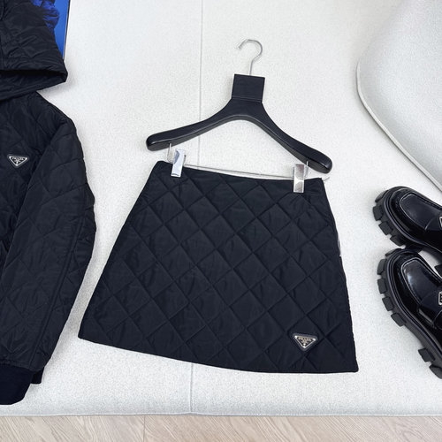 Prada Recycled Nylon Quilted Short Skirt, Chic and Versatile