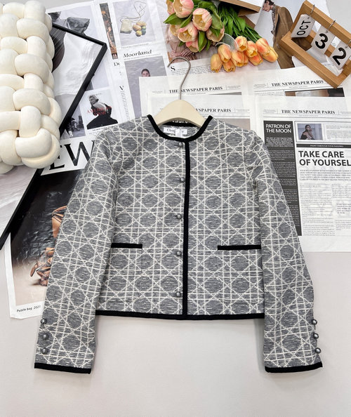 Dior Classic Tweed Jacket with Cane Weave Exuding Elegance