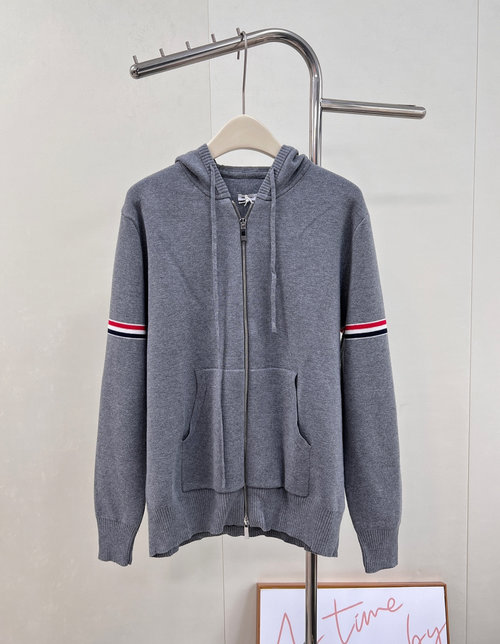 Thom Browne Double-Sleeve Hooded Knit Cardigan, All-Purpose Style