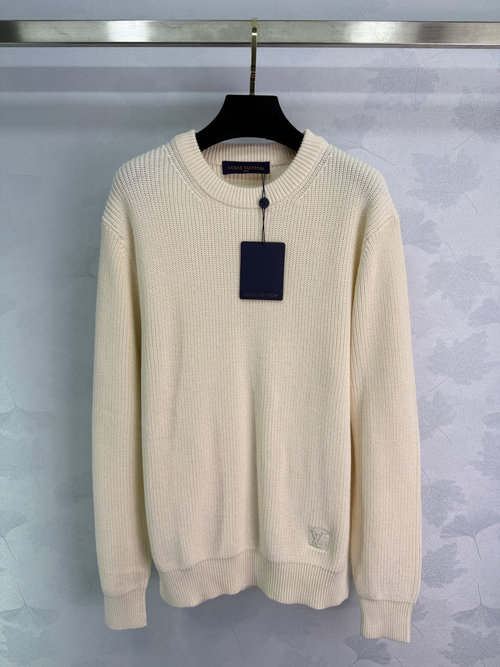 Louis Vuitton Classic Embroidered Logo Crew Neck Knit Sweater