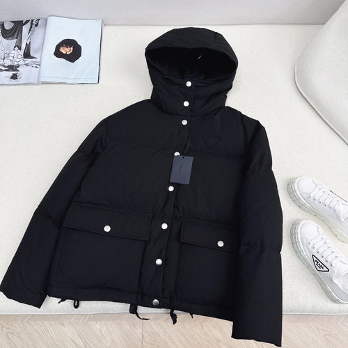 Prada Classic Puffer Jacket in Recycled Nylon, Warm and Stylish