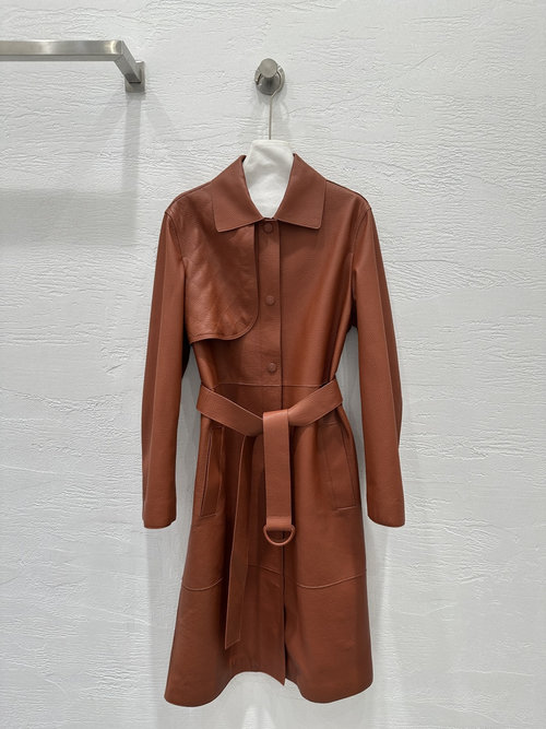 Hermes Exclusive First-Release Exquisite Premium Long Sheepskin Trench Coat