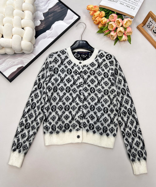 Louis Vuitton Classic Jacquard Mohair Cardigan, Exuding Sophistication and Versatility