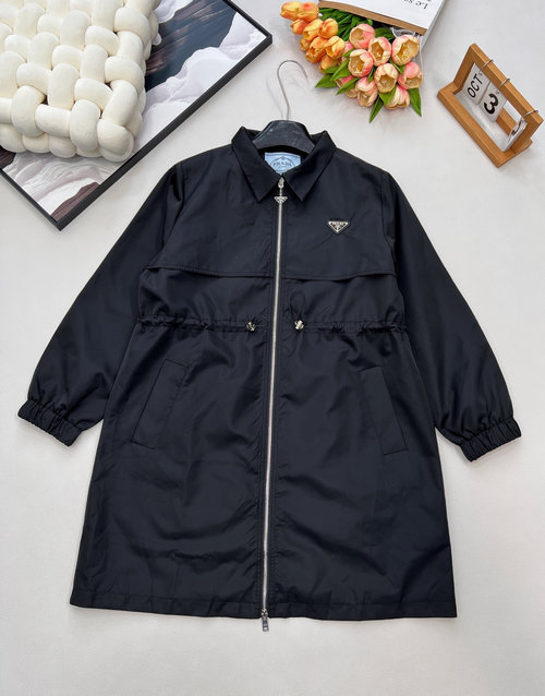 Prada Trendy Outdoor Hooded Jacket with Signature Logos