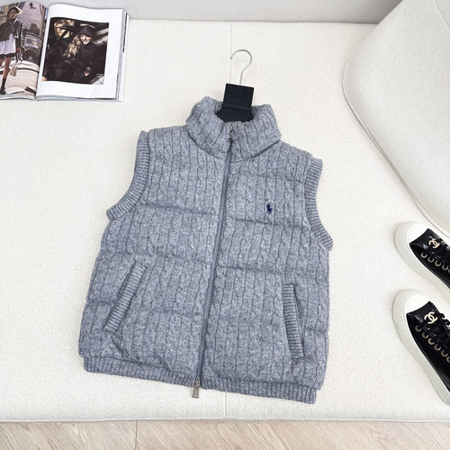 Polo Ralph Lauren Wool Knit Down Vest with Embroidered Logo
