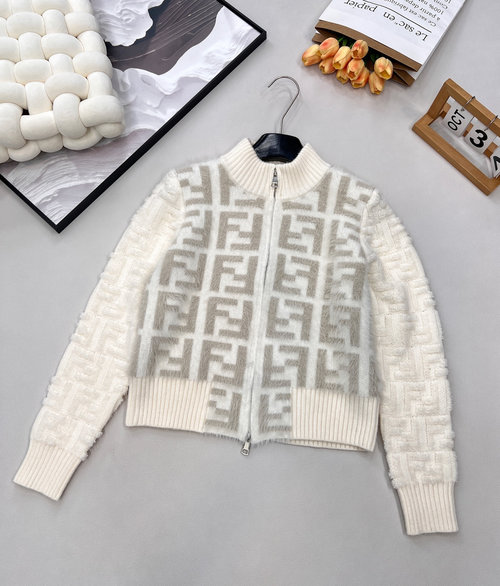 Dior Double F Mink Knit Coat, High-End and Elegant