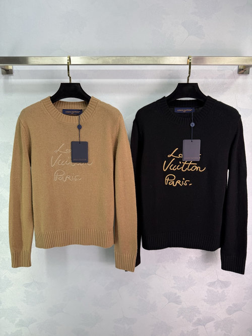 Louis Vuitton Embroidered Logo Sweater with Cashmere Blend, Simple Design