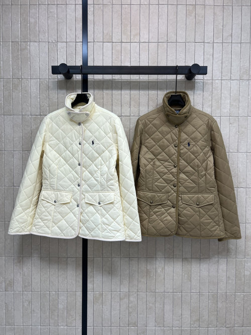 Polo Ralph Lauren Quilted Collared Cotton Jacket with Pony Embroidery, Versatile Design