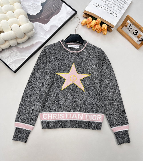 Dior Imported Cashmere Wool Blend Knitwear, Elegant and Comfortable
