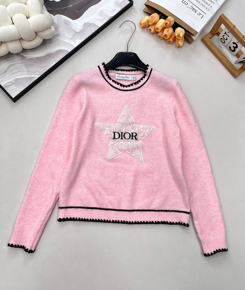 Dior Glitter Star Wool Knit Sweater for a Stylish Look