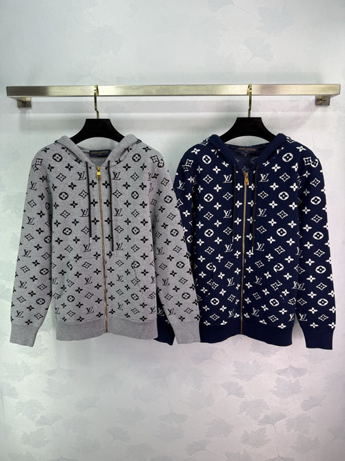 Louis Vuitton Trendy All-Over Monogram Hooded Cardigan