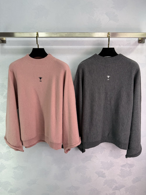 Dior Loose-Fit Bee-Embroidered Sweater for Autumn and Winter
