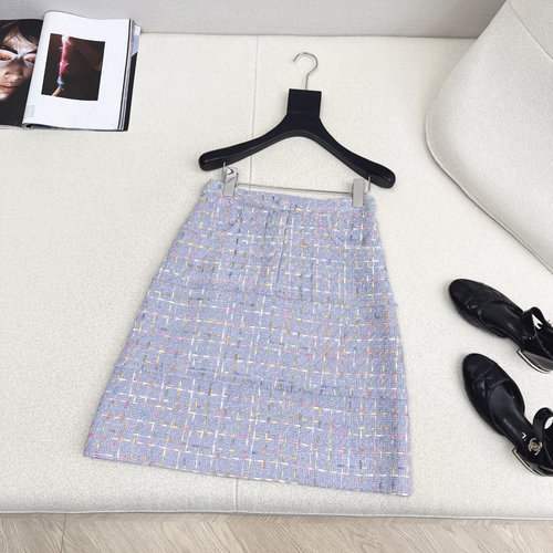 Chanel Tweed Skirt with Premium Knit and Tailoring