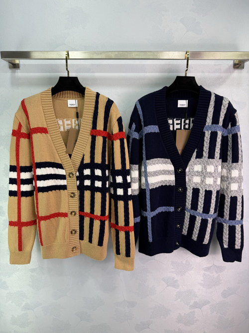 Burberry Classic Check Pattern Cardigan with Soft Knit
