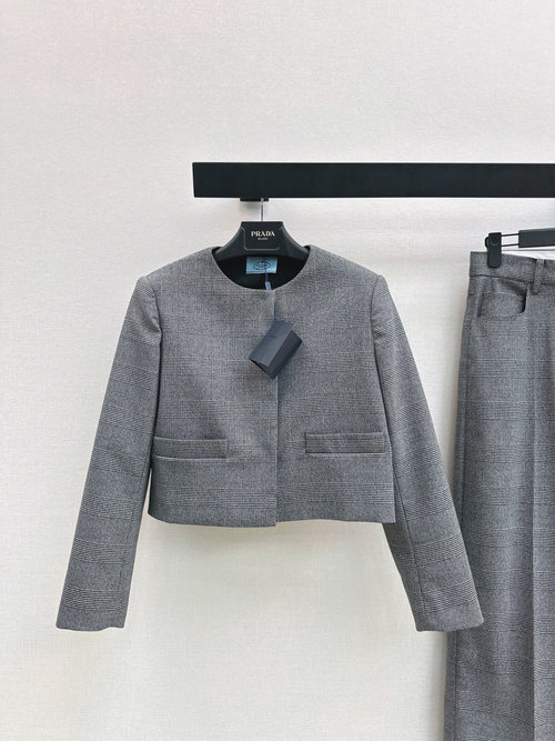 Prada Stylish Checked Suit Jacket