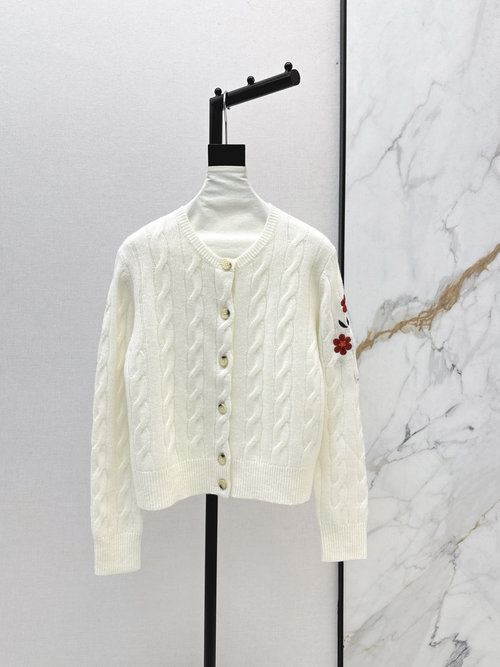 Polo Ralph Lauren Classic Floral Embroidered Round Neck Cardigan for Versatile Wear