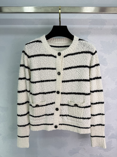 Dior Navy Striped Cardigan