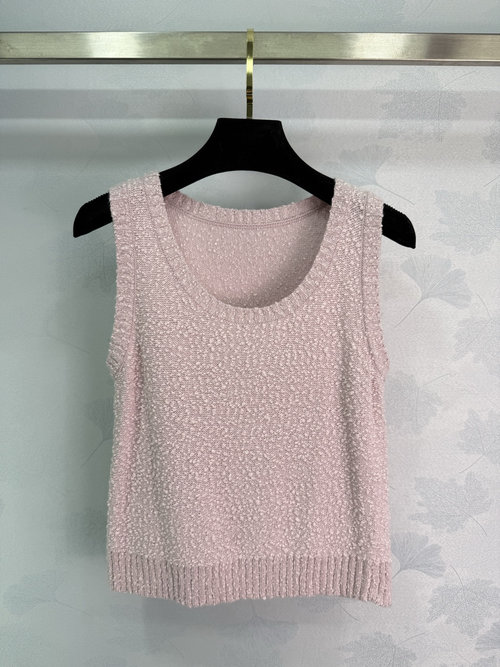 Dior Knit Vest with Elastic Trim, Refined Color, High - end Appearance