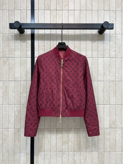 Louis Vuitton Stylish Baseball Jacket with Custom Hardware and Pattern