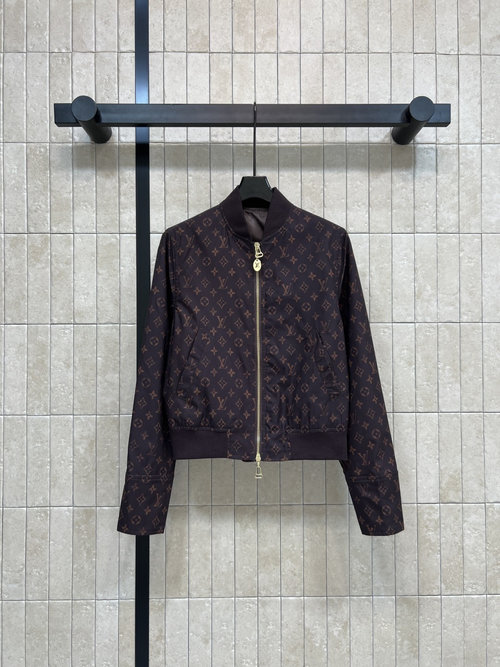 Louis Vuitton Stylish Baseball Jacket with Custom Hardware and Pattern