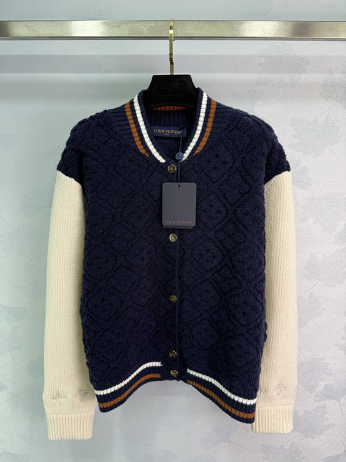 Louis Vuitton Four-Leaf Clover Cuff Knit Cardigan with Classic Design
