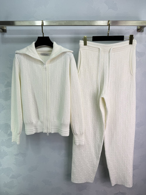 Dior Navy - Style Printed Knit Set in Cotton Yarn