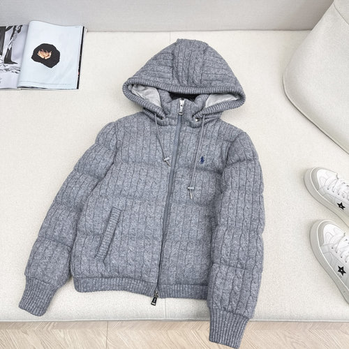 Polo Ralph Lauren Wool Knitted Down Puffer with Embroidered Logo