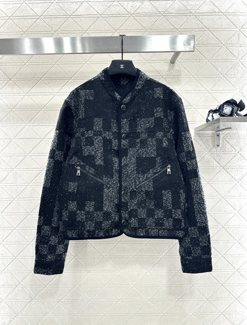 Louis Vuitton Checkered Jacquard Jacket with Embroidered Logo
