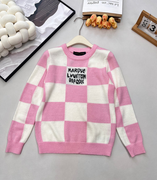 Louis Vuitton Chic Jacquard Top with Checkerboard Pattern, Soft and Attractive