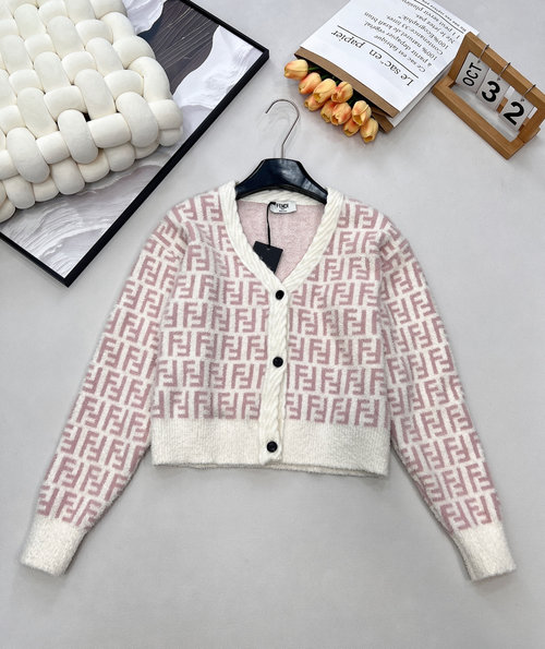 Dior Double FV Collar Knit Coat in Imported Fabric