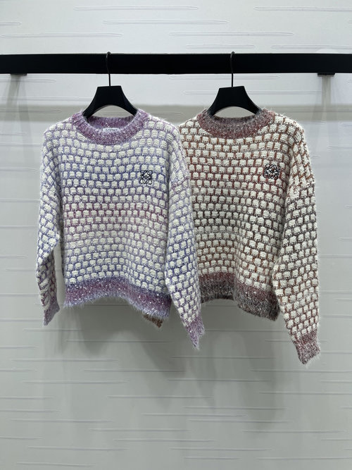 Loewe Gradient Round-Neck Pullover with Badge, Contemporary Series