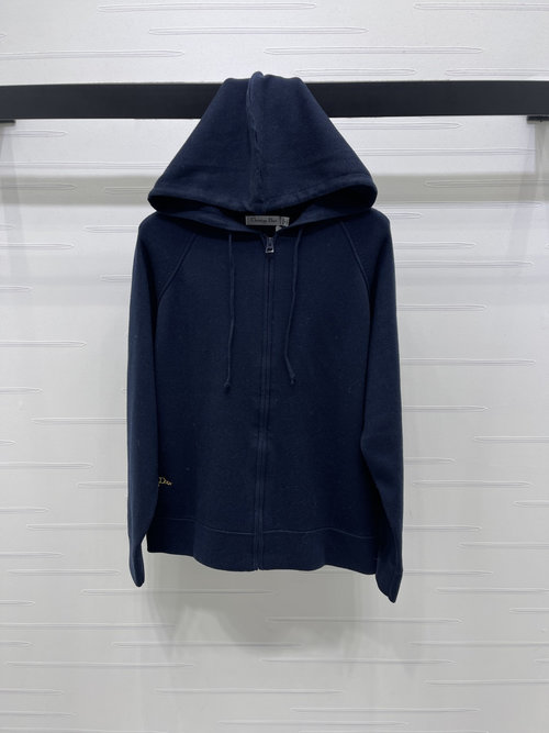Dior Hooded Cardigan with Butterfly Embroidery