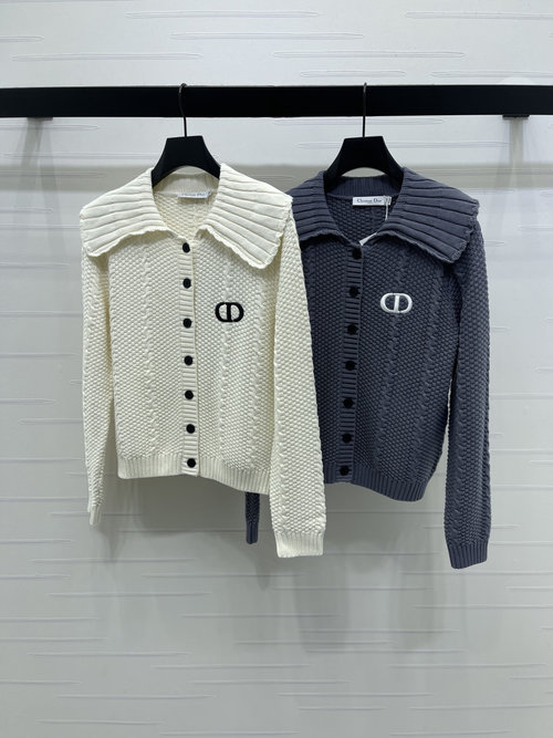Dior Doll-Collar Knit Cardigan